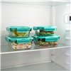 Hermetic Lunch Box Luminarc Turquesa Turquoise Glass 1,22 L (6 Units)