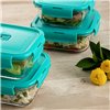 Hermetic Lunch Box Luminarc Turquesa Turquoise Glass 1,22 L (6 Units)