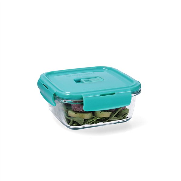 Hermetic Lunch Box Luminarc Turquesa Turquoise Glass 760 ml (6 Units)