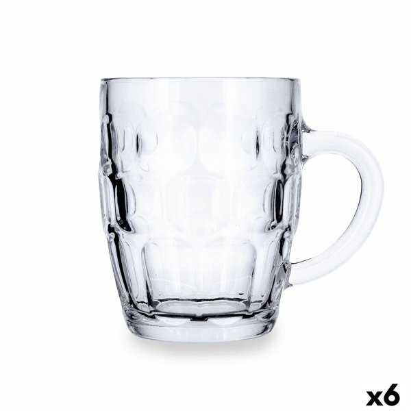 Beer Mug Quid Espuma Transparent Glass 560 ml (6 Units)