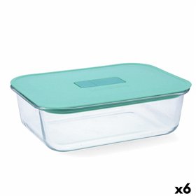 Hermetic Lunch Box Luminarc Joy Blue Glass 1,5 L (6 Units)