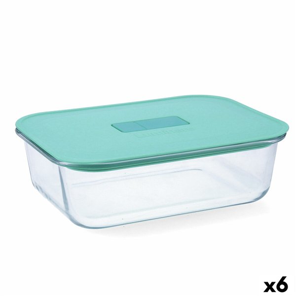 Hermetic Lunch Box Luminarc Joy Blue Glass 1,5 L (6 Units)