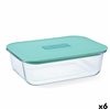 Hermetic Lunch Box Luminarc Joy Blue Glass 1,5 L (6 Units)