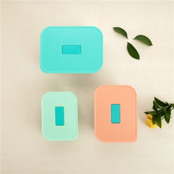 Hermetic Lunch Box Luminarc Joy Blue Glass 1,5 L (6 Units)