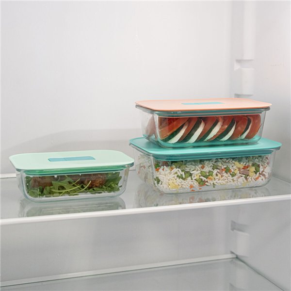 Hermetic Lunch Box Luminarc Joy Blue Glass 1,5 L (6 Units)