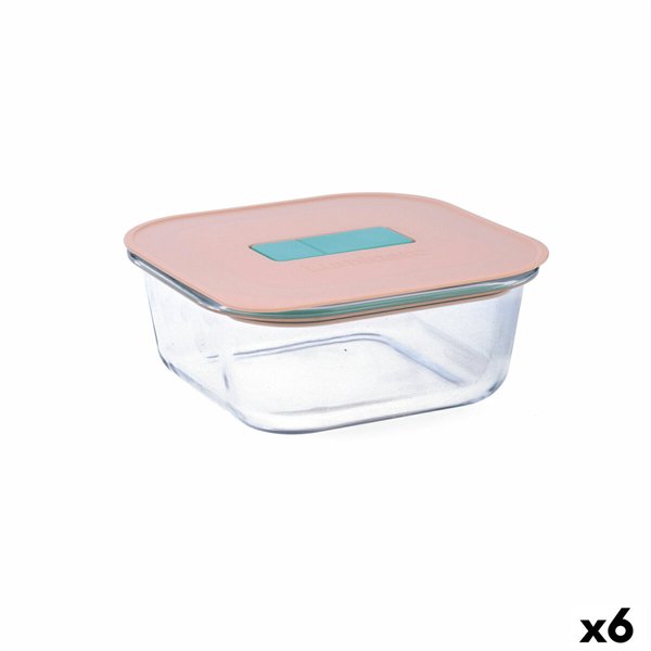 Hermetic Lunch Box Luminarc Joy Orange Glass 800 ml (6 Units)