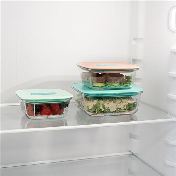 Hermetic Lunch Box Luminarc Joy Orange Glass 800 ml (6 Units)