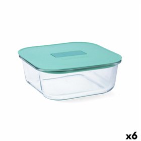 Hermetic Lunch Box Luminarc Joy Blue Glass 1,1 L (6 Units)