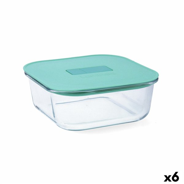 Hermetic Lunch Box Luminarc Joy Blue Glass 1,1 L (6 Units)