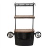 Bottle rack DKD Home Decor Car Acacia Iron Dark grey (83 x 30 x 104 cm)