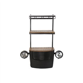 Bottle rack DKD Home Decor Car Acacia Iron Dark grey (83 x 30 x 104 cm)