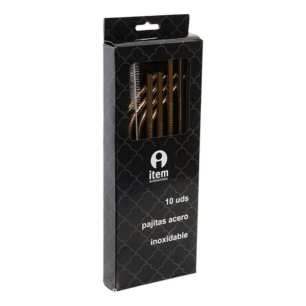 Reusable Drinking Straw DKD Home Decor Golden Stainless steel