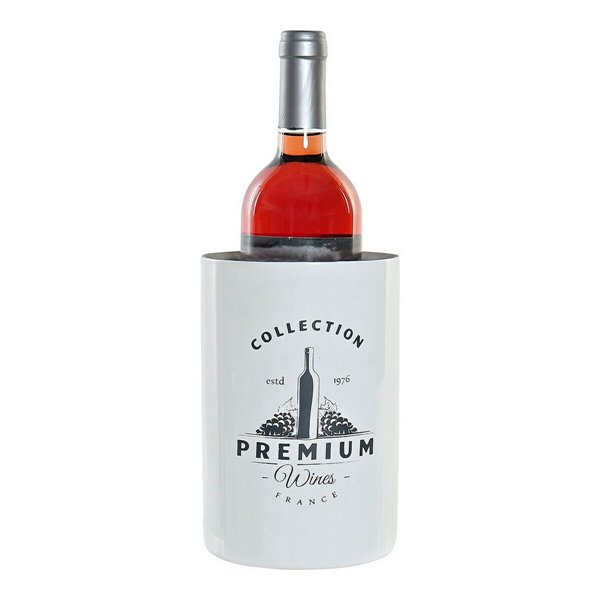 Bottle Cooler DKD Home Decor White Silver Stainless steel 12 x 12 x 18 cm