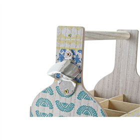 Bottle rack DKD Home Decor 27 x 16,5 x 25 cm Blue Turquoise MDF Wood (2 Units)