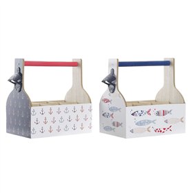 Bottle rack DKD Home Decor Multicolour MDF Wood 27 x 16,5 x 25,5 cm (2 Units)