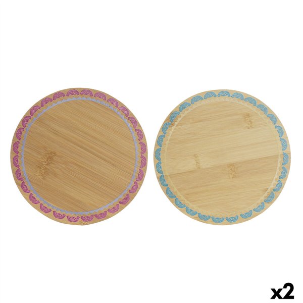 Table Mat DKD Home Decor Boho 20 x 20 x 1 cm Turquoise Maroon Colonial