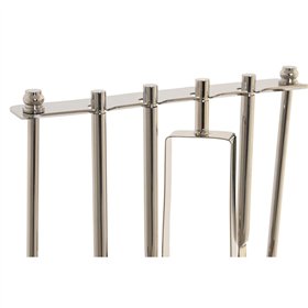 Cocktail Set DKD Home Decor 25,5 x 9 x 30 cm Natural Silver Stainless steel Acacia