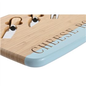 Cheeseboard DKD Home Decor Bamboo Stainless steel 33,5 x 24 x 2 cm (3 Units)