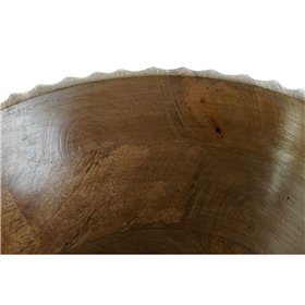 Salad Bowl DKD Home Decor White Natural Mango wood 30 x 30 x 12 cm