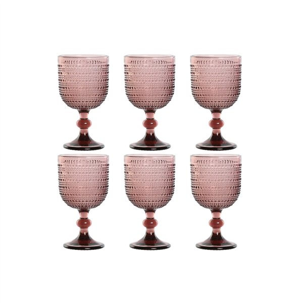 Set of cups Home ESPRIT Pink Crystal 325 ml (6 Units)