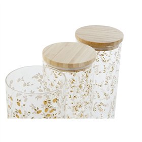 Tin DKD Home Decor Green Pink Mustard Natural Silicone Bamboo Borosilicate Glass Shabby Chic 1,4 L (4 Units)