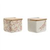 Salt Shaker with Lid Home ESPRIT White Pink Lilac Bamboo 750 ml 14 x 12,5 x 12 cm (2 Units)