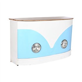 Bar unit Home ESPRIT White Brown Turquoise 157 x 52 x 90 cm