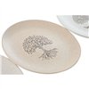 Flat Plate Home ESPRIT White Beige Stoneware Traditional 20 x 20 x 2,5 cm