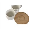 Piece Coffee Cup Set Home ESPRIT White Bamboo Porcelain 90 ml