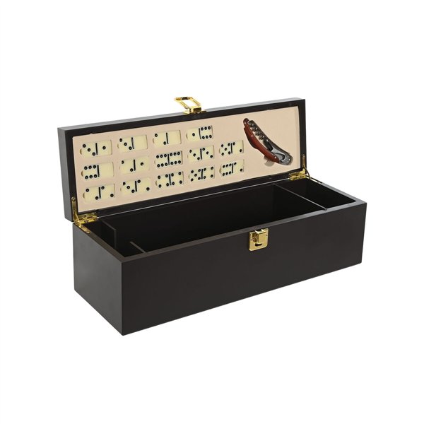 Set of Wine Accessories Home ESPRIT Brown MDF Wood 36 x 11 x 12 cm