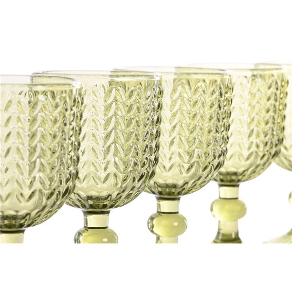 Set of cups Home ESPRIT Green Crystal 260 ml (6 Units)