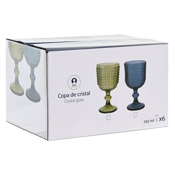 Set of cups Home ESPRIT Green Crystal 260 ml (6 Units)