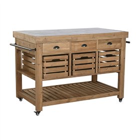 Kitchen furniture Home ESPRIT Black Natural 142 x 75 x 96 cm