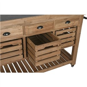 Kitchen furniture Home ESPRIT Black Natural 142 x 75 x 96 cm