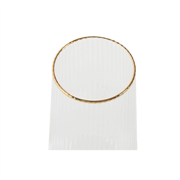 Set of cups Home ESPRIT Transparent Golden Crystal 400 ml (6 Units)