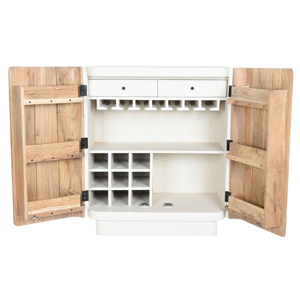 Bottle rack Home ESPRIT White Natural 85 x 50 x 100 cm
