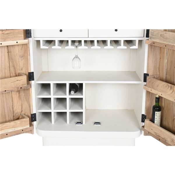 Bottle rack Home ESPRIT White Natural 85 x 50 x 100 cm
