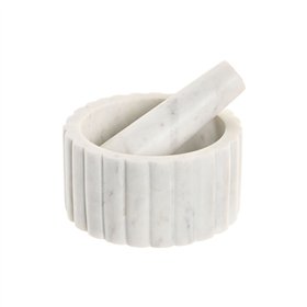 Mortar and pestle Home ESPRIT Marble 12,5 x 12,5 x 7,5 cm