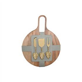 Cutting board Home ESPRIT Golden Natural Modern 30 x 40 x 1,5 cm (4 Pieces)