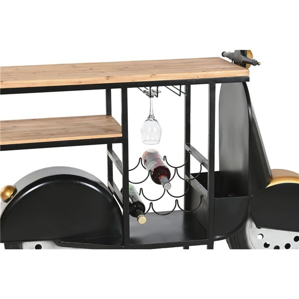 Bottle rack Home ESPRIT Black Golden 134 X 36 X 92 CM