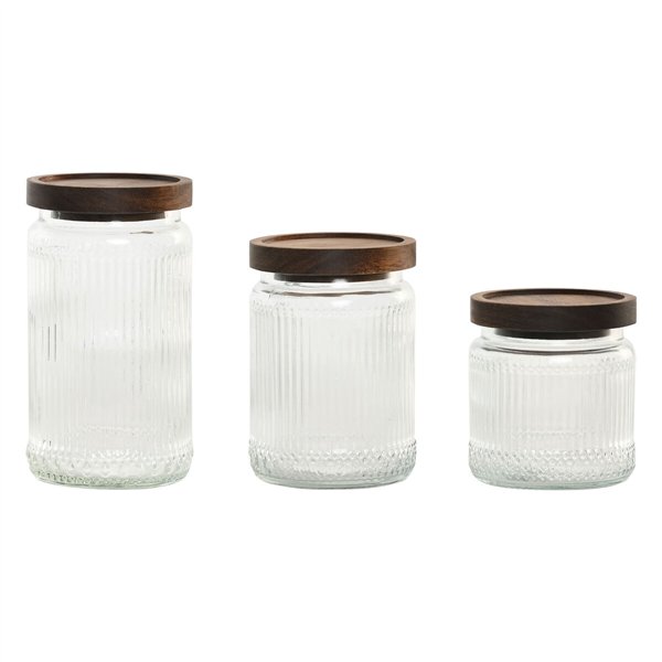 3 Tubs Home ESPRIT Transparent Natural 700 ml 1 L 3 Pieces