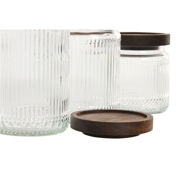 3 Tubs Home ESPRIT Transparent Natural 700 ml 1 L 3 Pieces