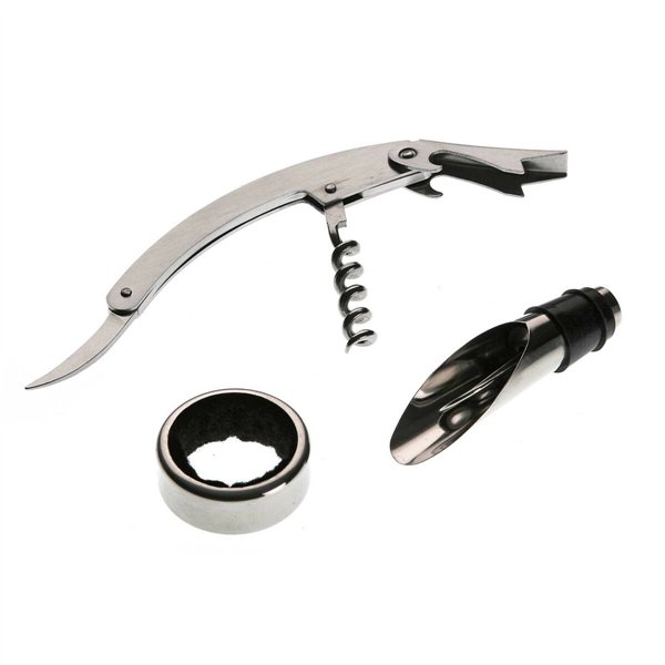 Set of Wine Accessories Versa Wood 4 x 30 x 10,5 cm