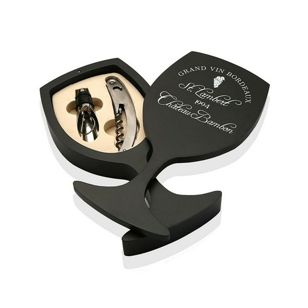 Set of Wine Accessories Versa Wood (4 x 22,5 x 11,5 cm) (2 pcs)