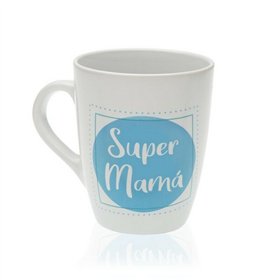 Ceramic Mug Versa Super Mamá Stoneware (8,5 x 10 x 8,5 cm)