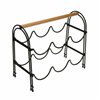 Bottle rack Versa Metal Wood Steel (14 x 27,5 x 32,7 cm)