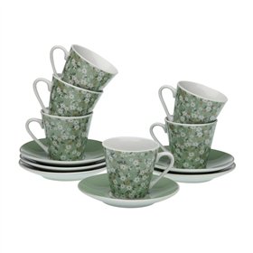 Coffee Set Versa Porcelain Flowers 6 Units