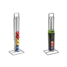 Stand for 20 Coffee Capsules Versa Metal Steel 10 x 39 x 12,3 cm