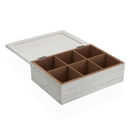 Box for Infusions Versa White MDF Wood 18 x 7,5 x 24 cm Flowers