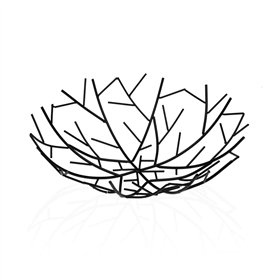 Fruit Bowl Versa Black Metal Steel 30 x 9 x 30 cm
